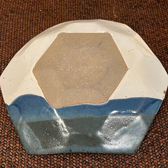 VTG Jerry Chappelle Art Pottery Ceramic Octagon Platter Watermelon Design - Picture 6 of 9